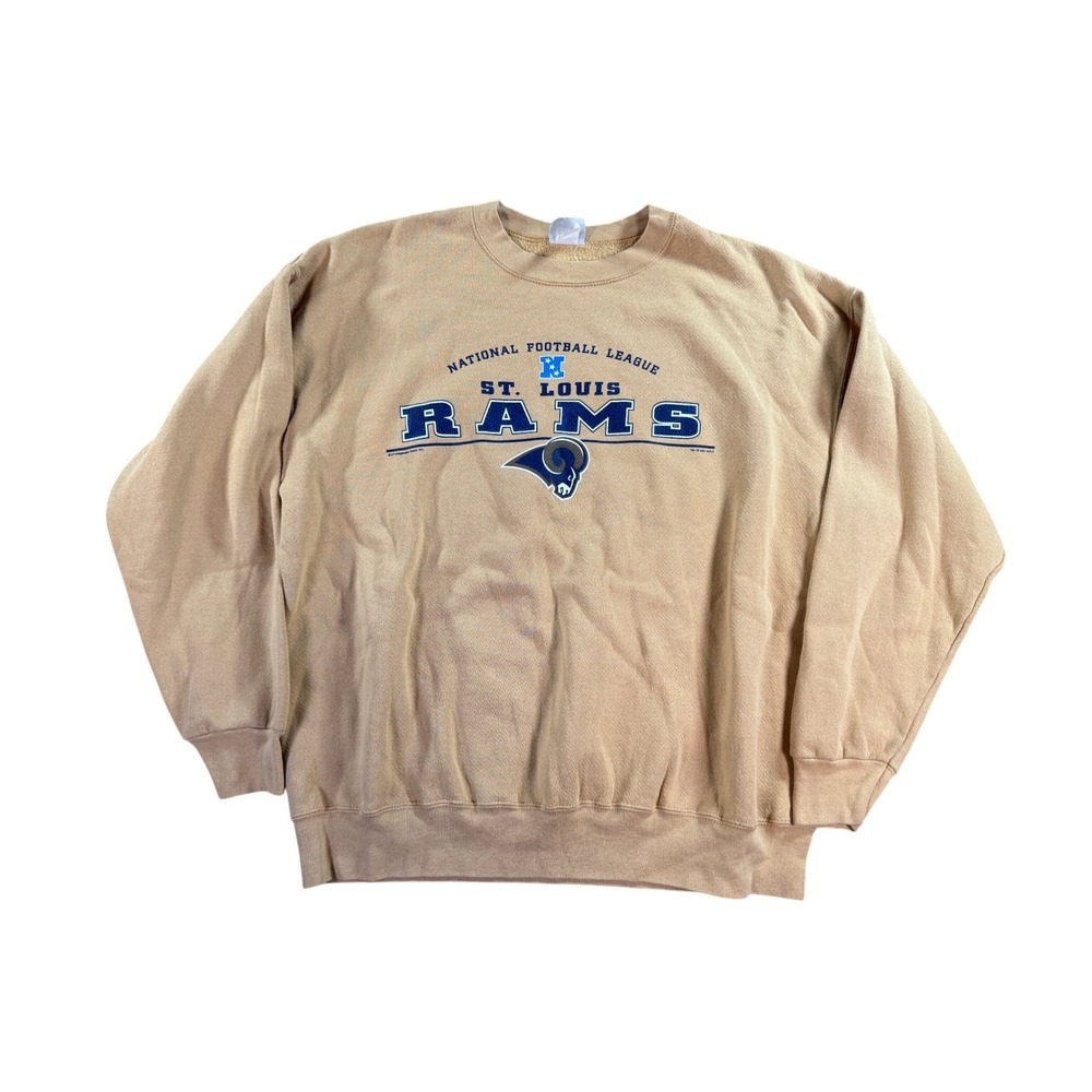 Vintage Lee Sport St Louis Rams Sweatshirt Mens XL Tan 2001 NFL Crewneck